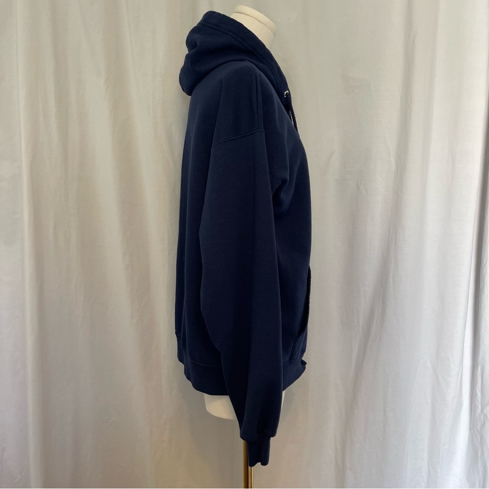 Hanes Eco Smart Navy Blue Men's Medium Zip Up Hoodie Jacket Classic Lightweight - Picture 4 of 13